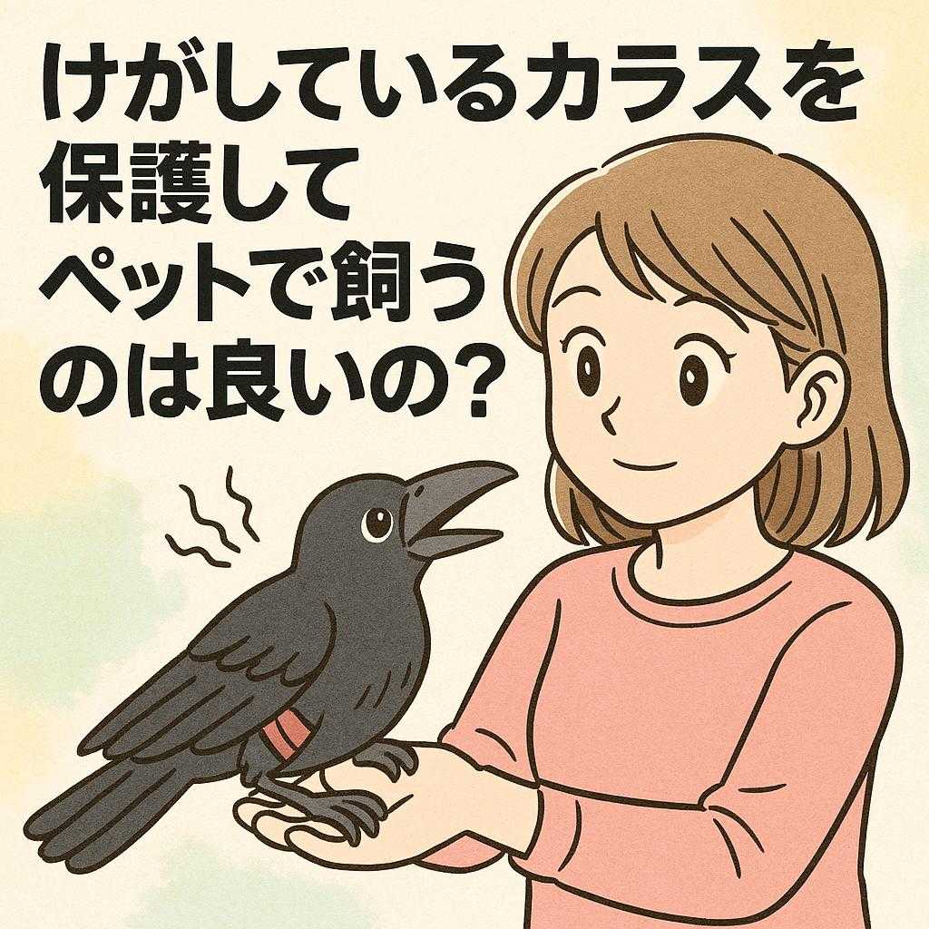 けがしているカラスを保護してペットで飼うのは良いの？